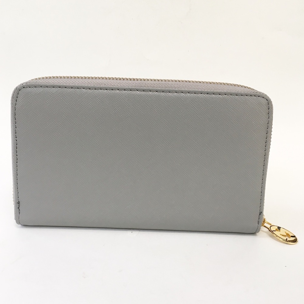 Carla Mancini Gray Jenny Leather Zip Around Wallet - image 3